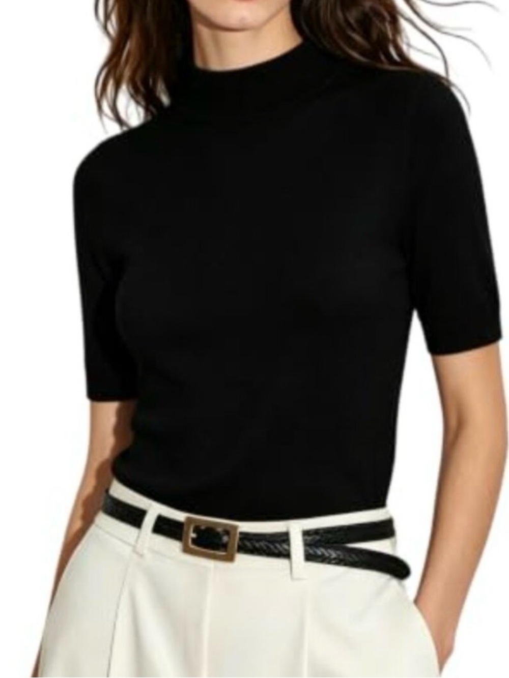 Vici Black Mock Turtleneck Shirt
